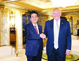 安倍访美献